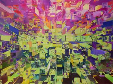 Original Abstract Technology Paintings by Catherine Moryc