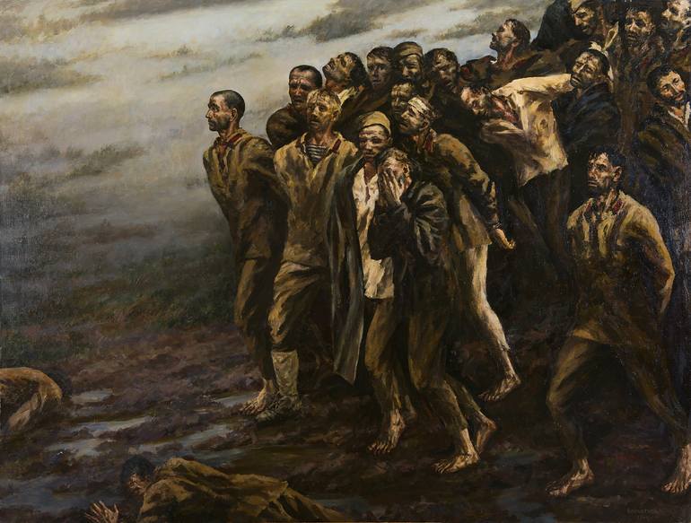 Prisoners of War Painting by Igor Barkhatkov | Saatchi Art