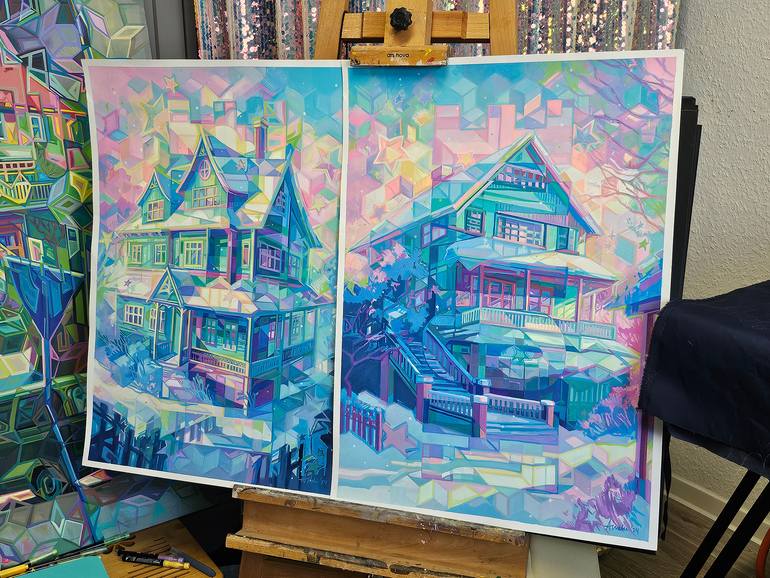 Original Contemporary Architecture Painting by Anna Linberger