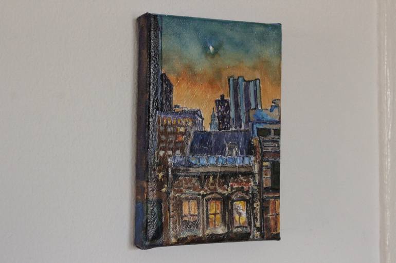 Original Figurative Cities Painting by Vladimir Ginzburg