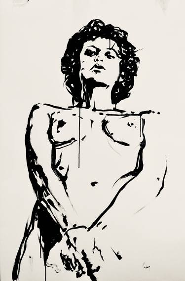 Original Expressionism Nude Drawings by Bertrand Neuman