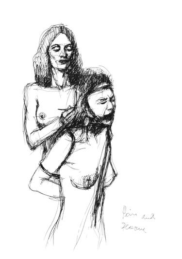 Original Realism Erotic Drawings by Bertrand Neuman