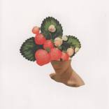 Strawberry Face - Handmade Collage by Olivia Descampe