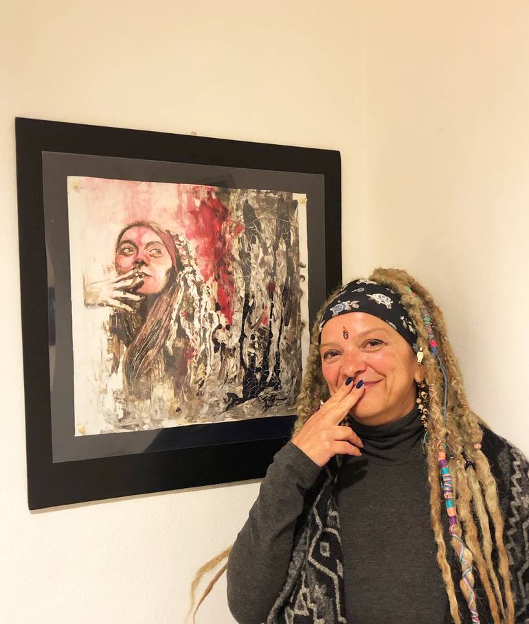 Original Abstract Women Painting by S A R I T A Nanni