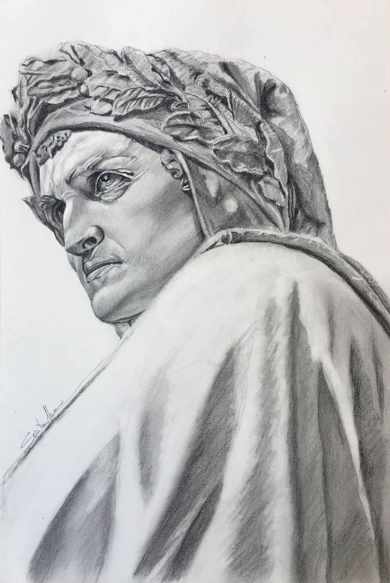 Dante Alighieri Drawing by S A R I T A Nanni Saatchi Art