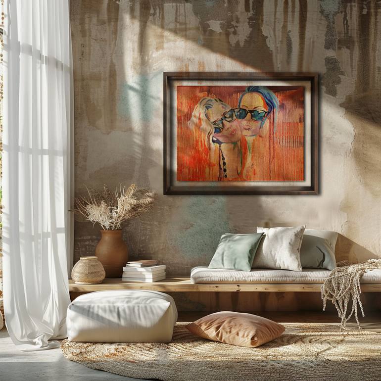 Original Abstract Expressionism Women Painting by S A R I T A Nanni