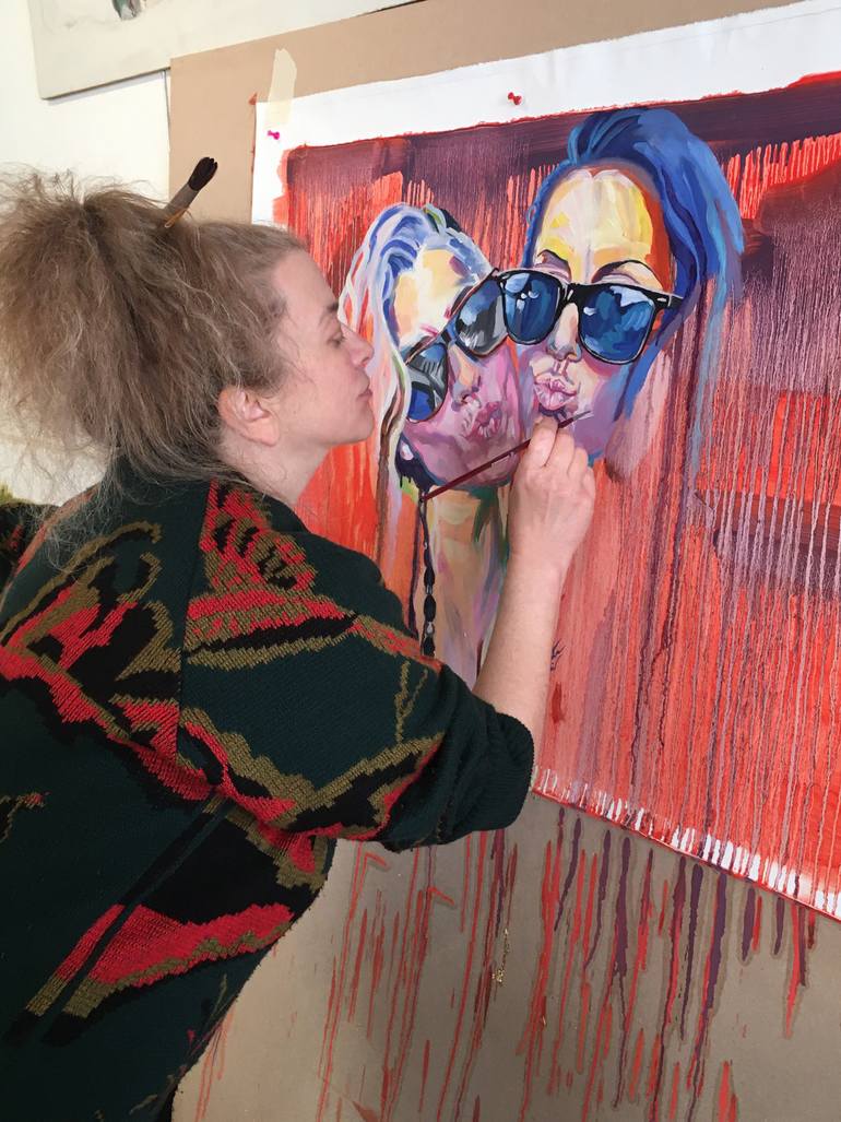 Original Abstract Expressionism Women Painting by S A R I T A Nanni