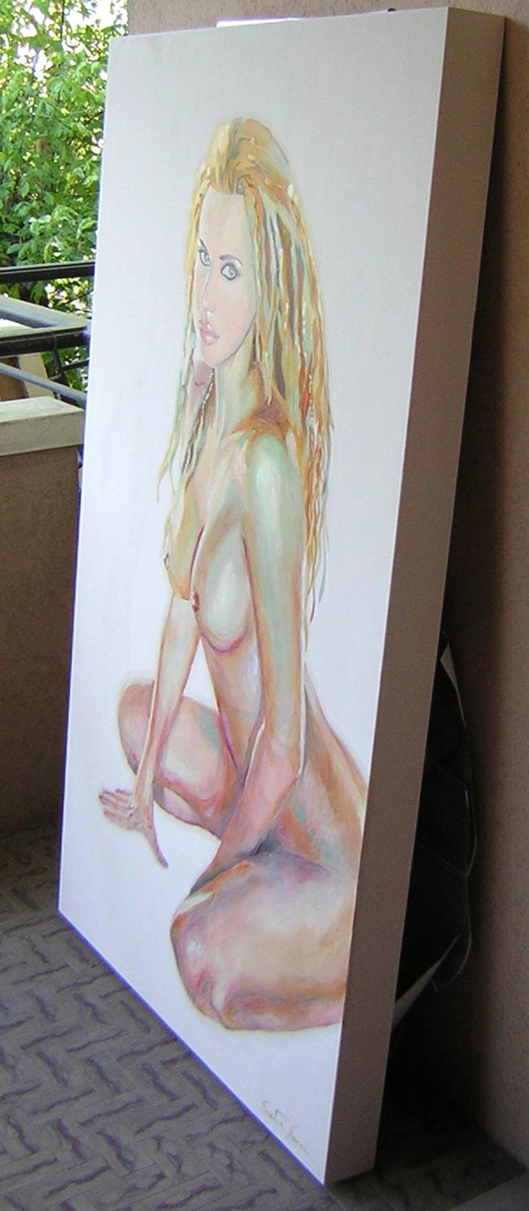 Original Pop Art Nude Painting by S A R I T A Nanni