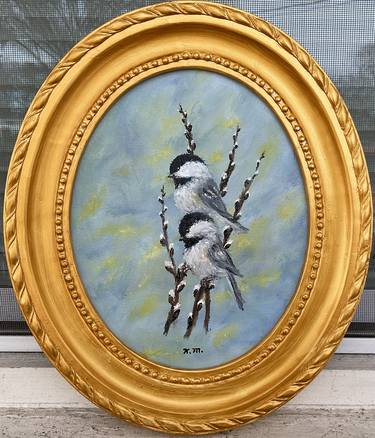 CHICKADEES # 84 - oil 10X8 thumb