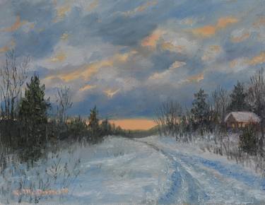 More Snow Tonight - oil 7X9 inches thumb
