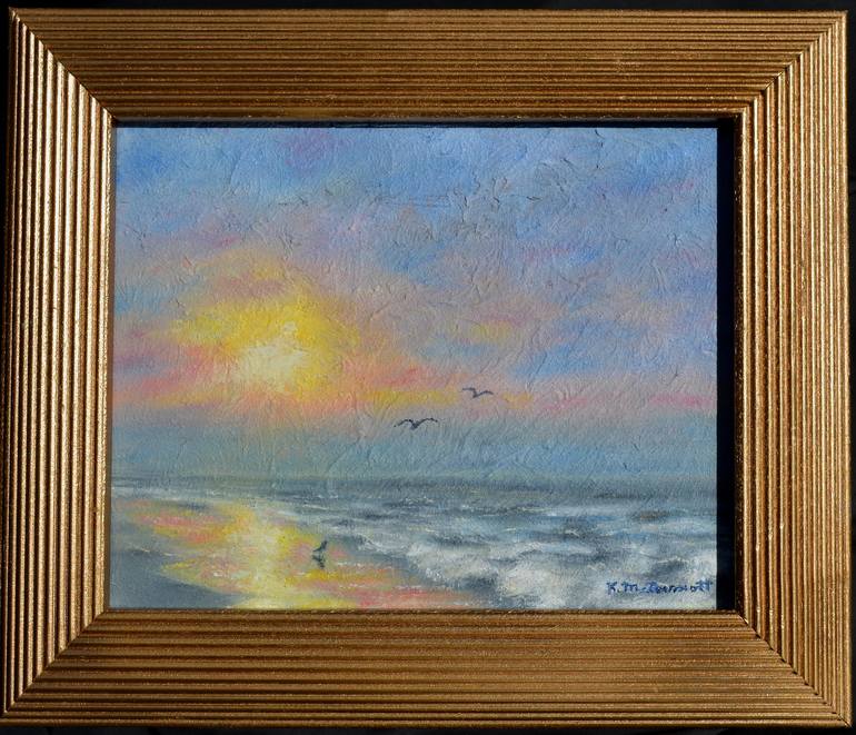 Original Expressionism Beach Painting by Kathleen McDermott