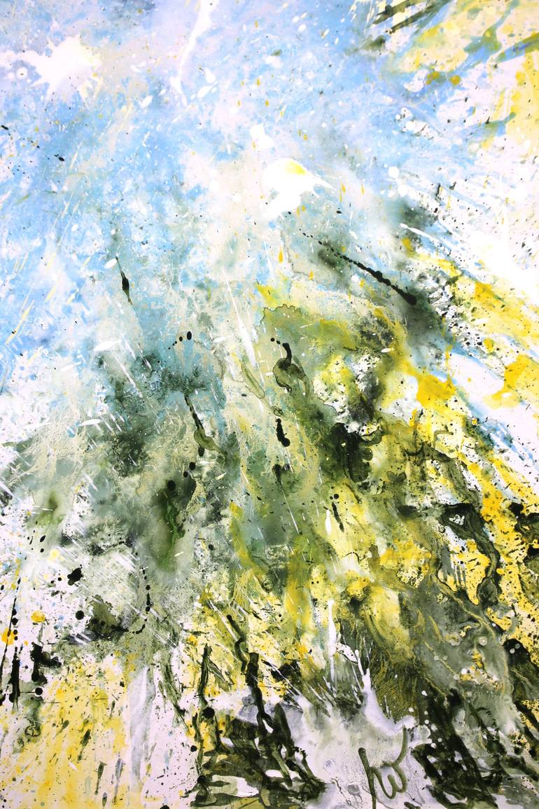 Original Abstract Expressionism Abstract Painting by Henryka Wojciechowska