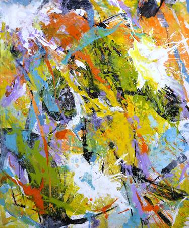 Original Abstract Expressionism Abstract Paintings by Henryka Wojciechowska