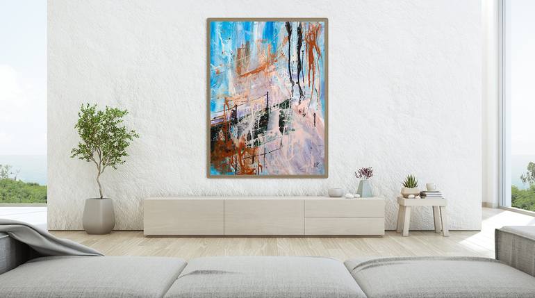 Original Abstract Expressionism Abstract Painting by Henryka Wojciechowska