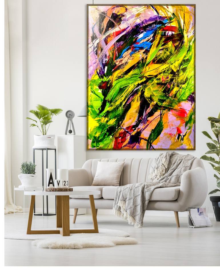 Original Abstract Expressionism Abstract Painting by Henryka Wojciechowska