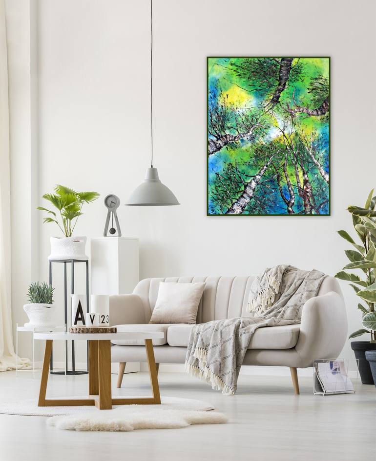 Original Abstract Botanic Painting by Henryka Wojciechowska