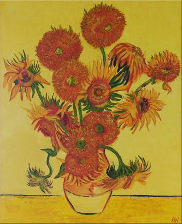 „Vase with Twelve Sunflowers” a copy of Van Gogh thumb
