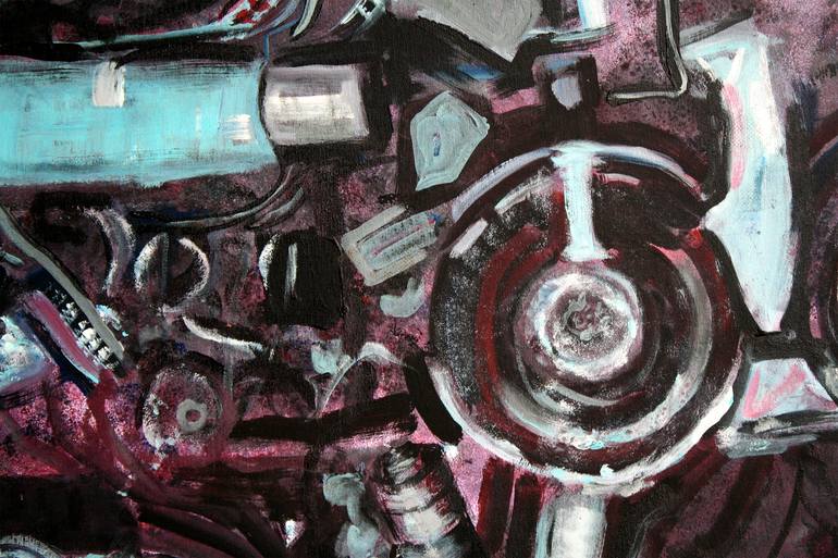 Original Abstract Expressionism Motor Painting by Henryka Wojciechowska