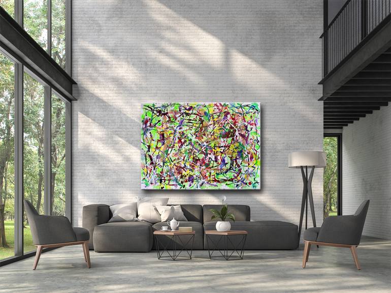 Original Conceptual Abstract Painting by Henryka Wojciechowska