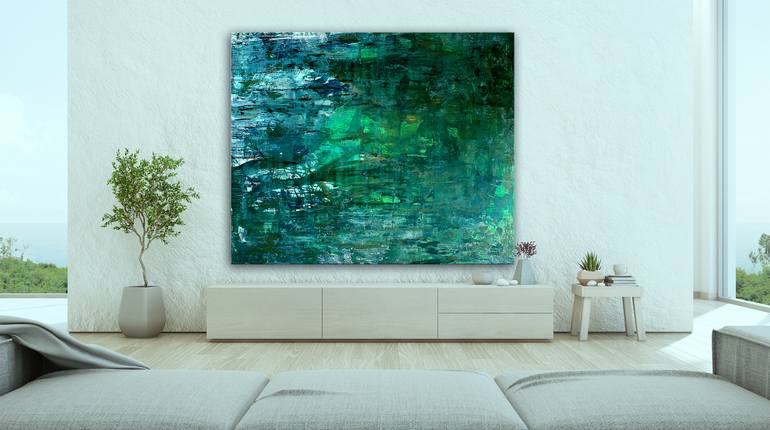 Original Abstract Expressionism Abstract Painting by Henryka Wojciechowska