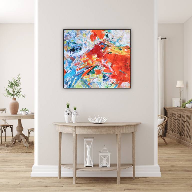 Original Abstract Expressionism Abstract Painting by Henryka Wojciechowska