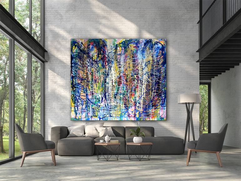 Original Abstract Expressionism Abstract Painting by Henryka Wojciechowska