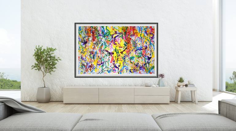 Original Abstract Expressionism Abstract Painting by Henryka Wojciechowska