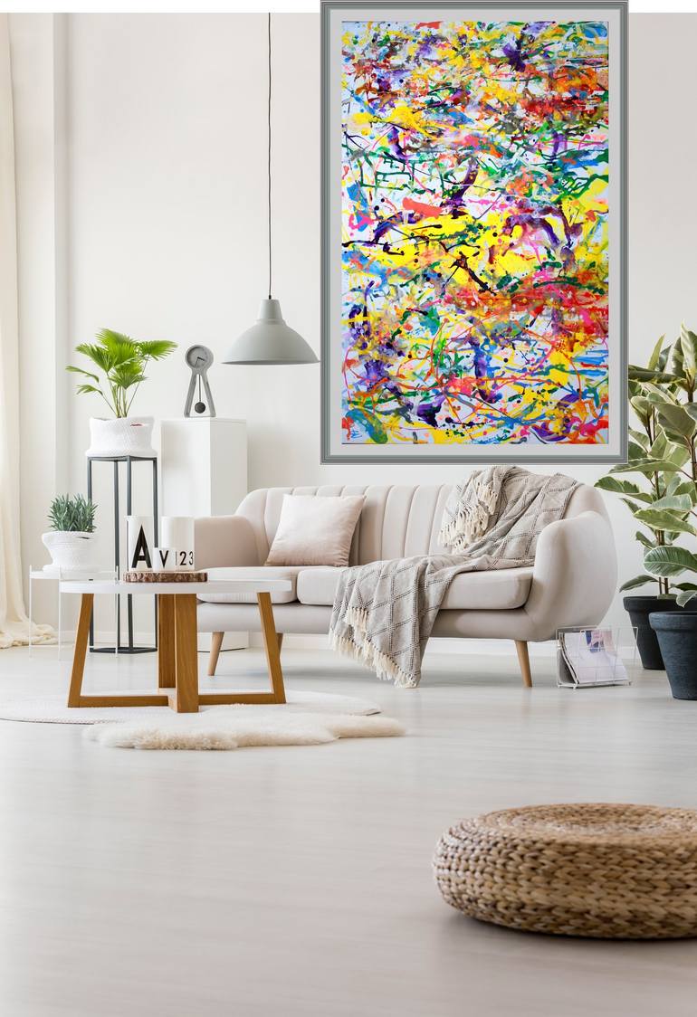 Original Abstract Expressionism Abstract Painting by Henryka Wojciechowska