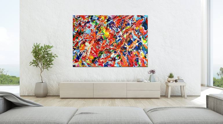 Original Abstract Expressionism Abstract Painting by Henryka Wojciechowska