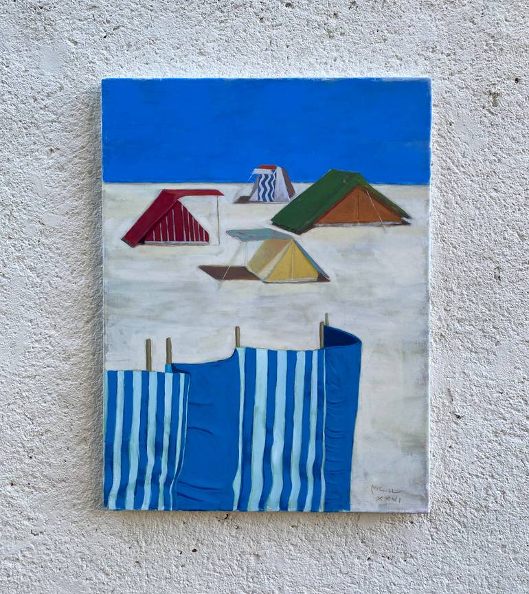 Original Figurative Beach Painting by Anthony Miguel