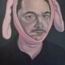 Le lapin
Huile sur toile
73 x 50 cm
2016

Cette peinture est un autoportrait avec une cagoule de lapin rose pour enfant, parce qu'il faut bien rigoler.