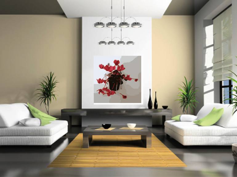 Original Art Deco Floral Mixed Media by Art Fish