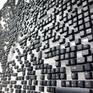 Modern wall sculpture. Made from computer keyboard keys.