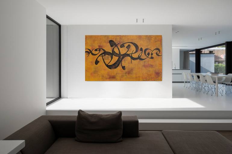 Original Abstract Calligraphy Painting by Azita Panahpour