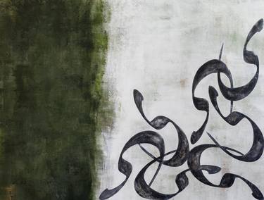Original Abstract Typography Paintings by Azita Panahpour