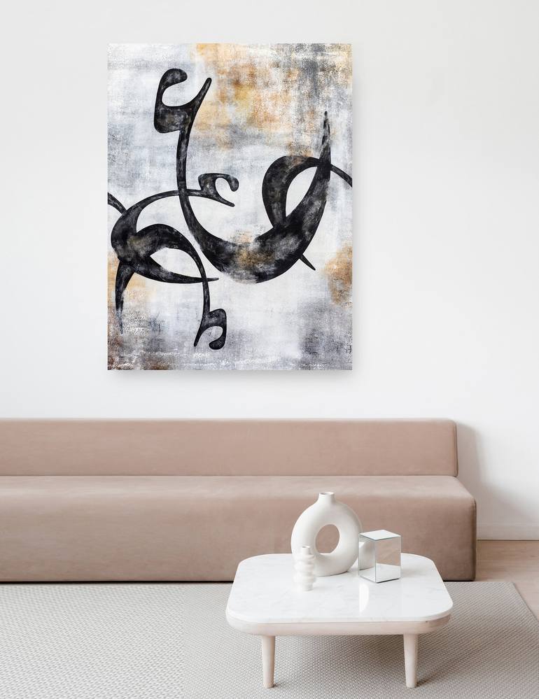 Original Abstract Calligraphy Painting by Azita Panahpour