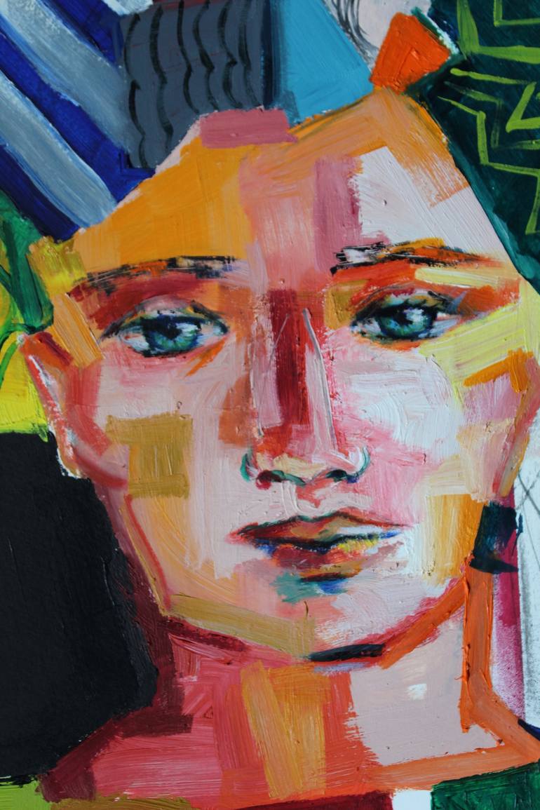 Original Abstract Portrait Painting by Miguel Cabezas Montiel