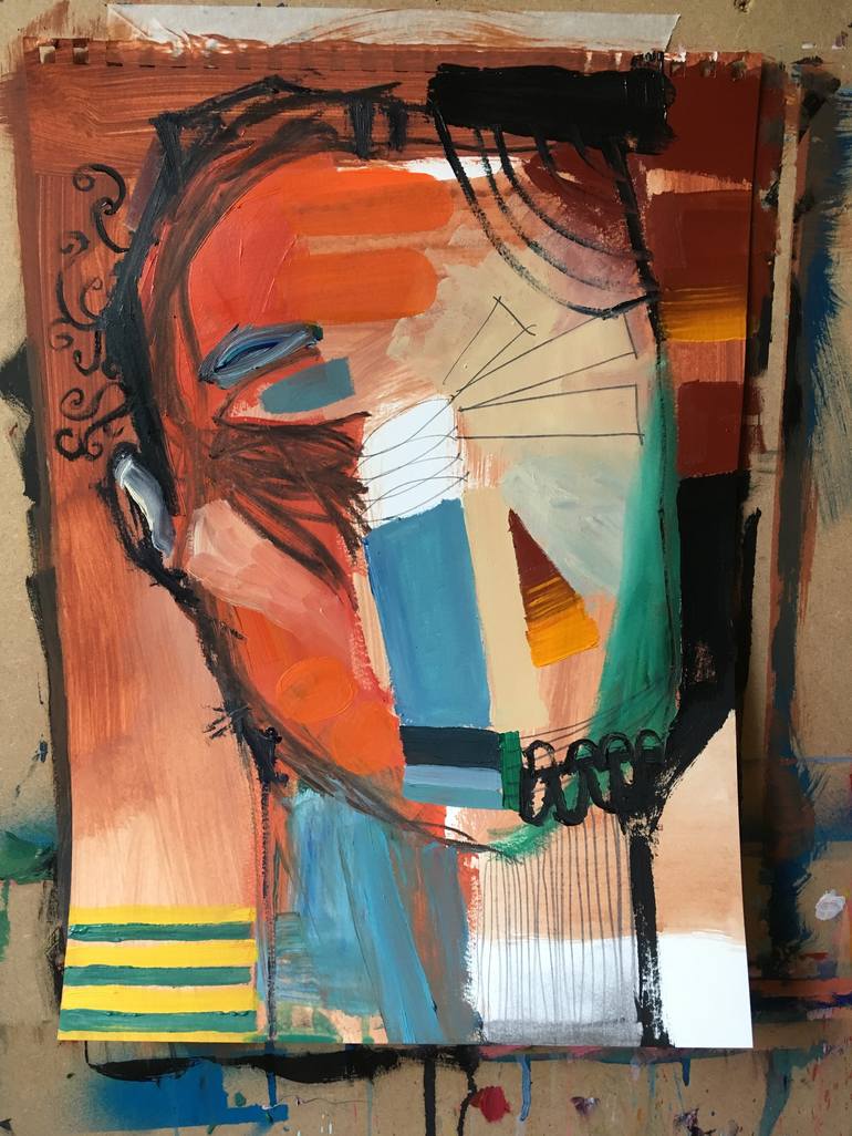 Original Abstract Portrait Painting by Miguel Cabezas Montiel