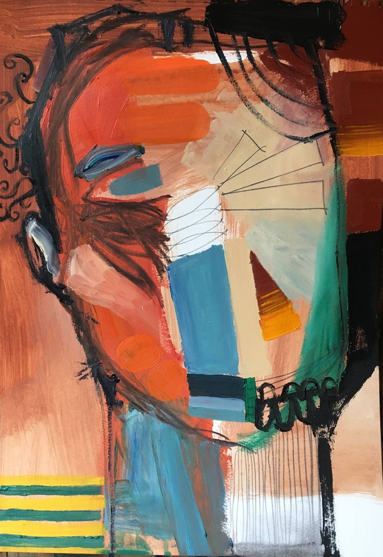 Original Abstract Portrait Painting by Miguel Cabezas Montiel