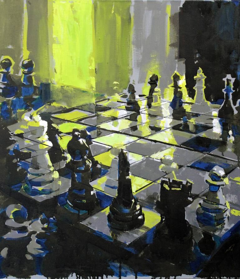Chess Board Sketch Digital Art. for Home or Office. (Download Now) 
