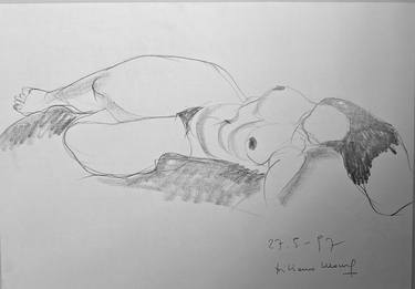 Original Expressionism Nude Drawings by Bibiana Ulanosky