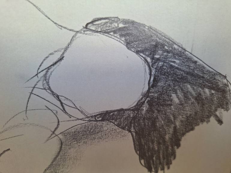 Original Expressionism Nude Drawing by Bibiana Ulanosky