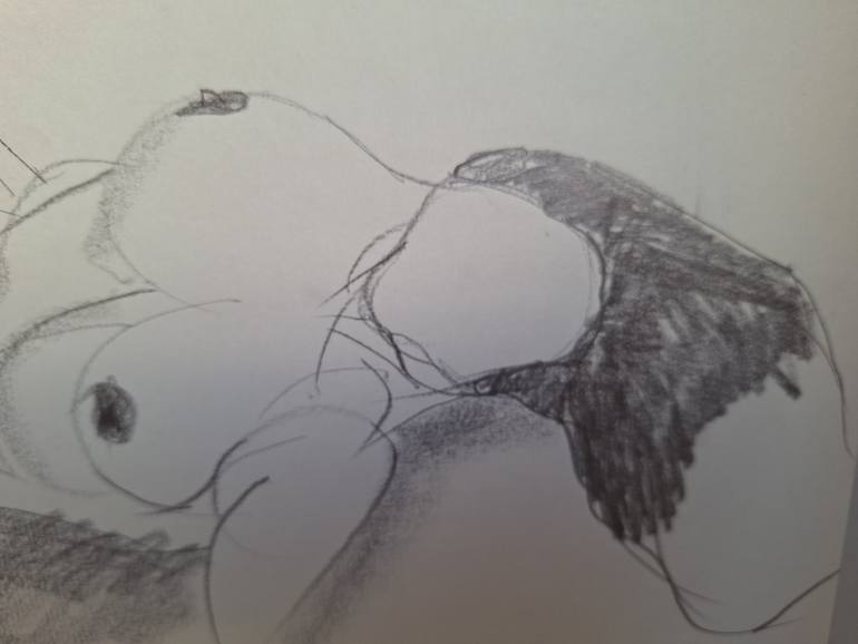 Original Expressionism Nude Drawing by Bibiana Ulanosky