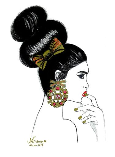 Original Fashion Drawing by Nervana Youssef