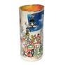 A homage to Grecian and Egyptian pottery with a picture of a lion and gold bits.