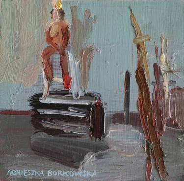 Print of Abstract People Paintings by Agnieszka Borkowska