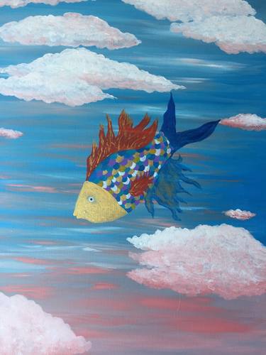 Print of Surrealism Fish Paintings by María José Villanueva