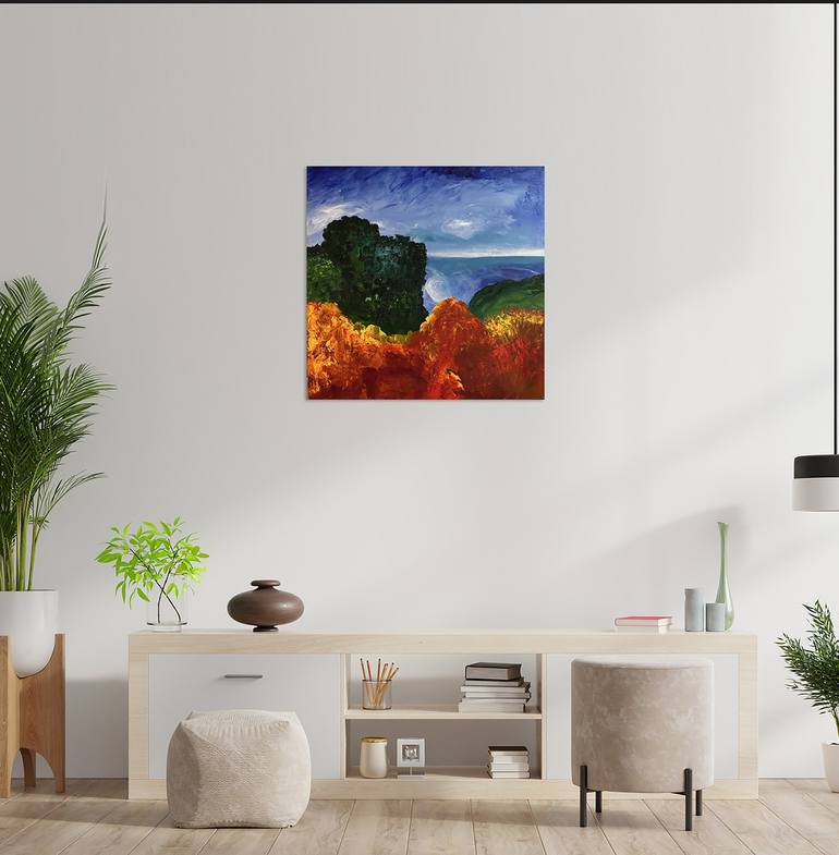 Original Expressionism Landscape Painting by Nathalie Gribinski