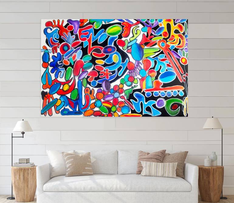 Original Abstract Expressionism Abstract Painting by Nathalie Gribinski