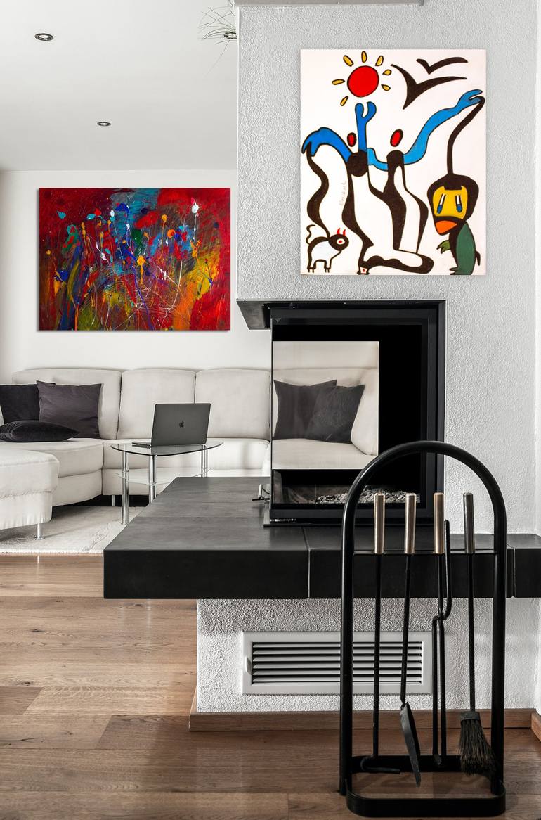 Original Abstract Expressionism Fantasy Painting by Nathalie Gribinski